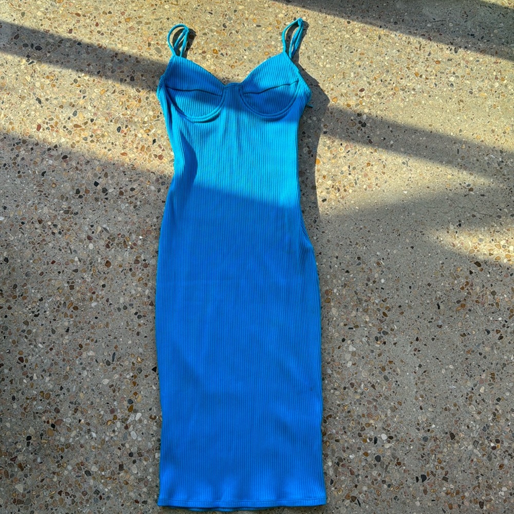 superdown ribbed midi dress